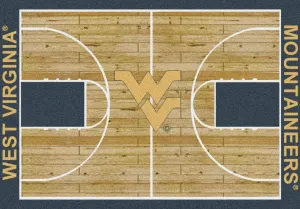 West Virginia Mountaineers Milliken Basketball Home Court Novelty Area Rug