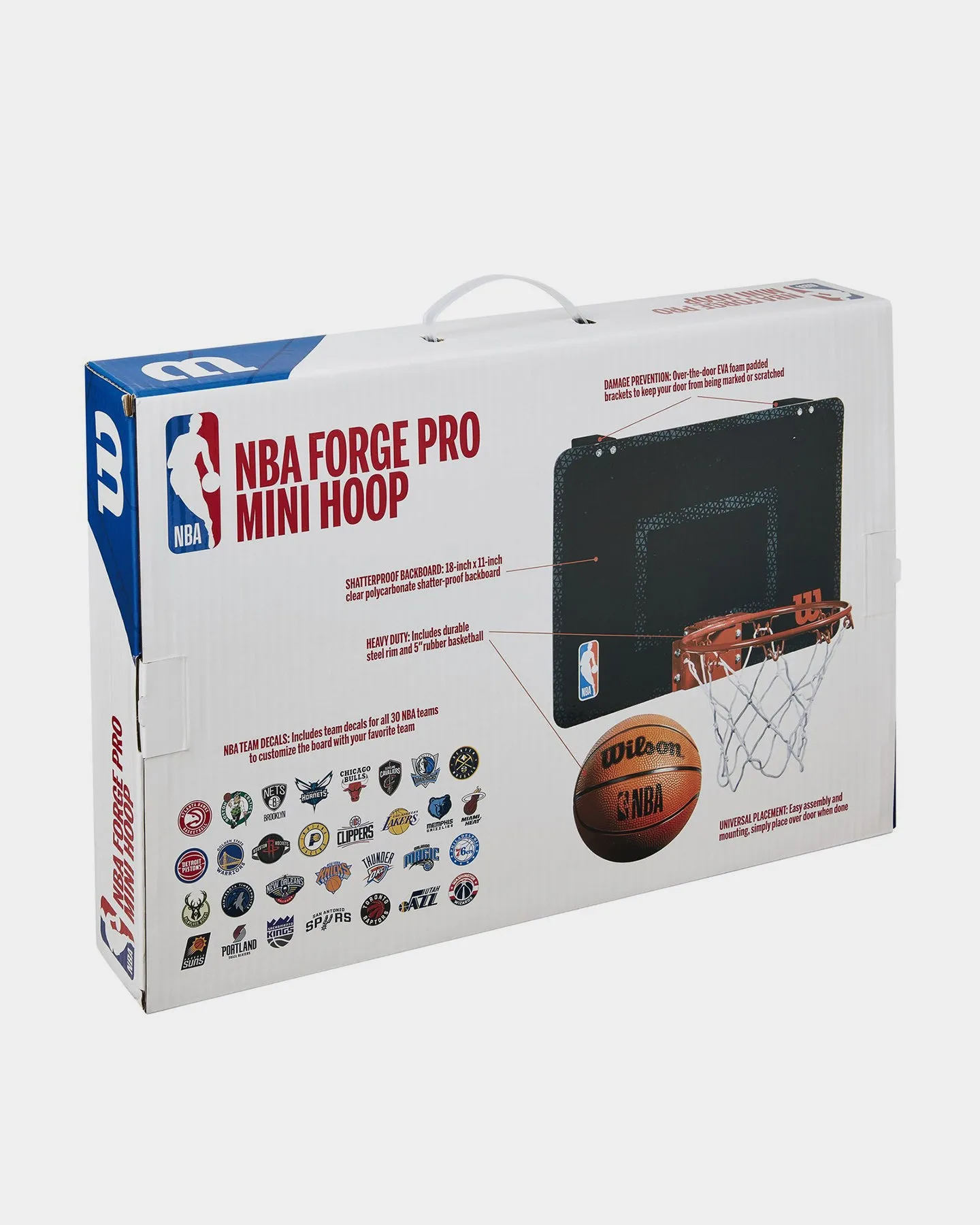 Wilson NBA Forge Acrylic Mini Hoop: Black Colour  30 NBA Team Stickers Multi-coloured