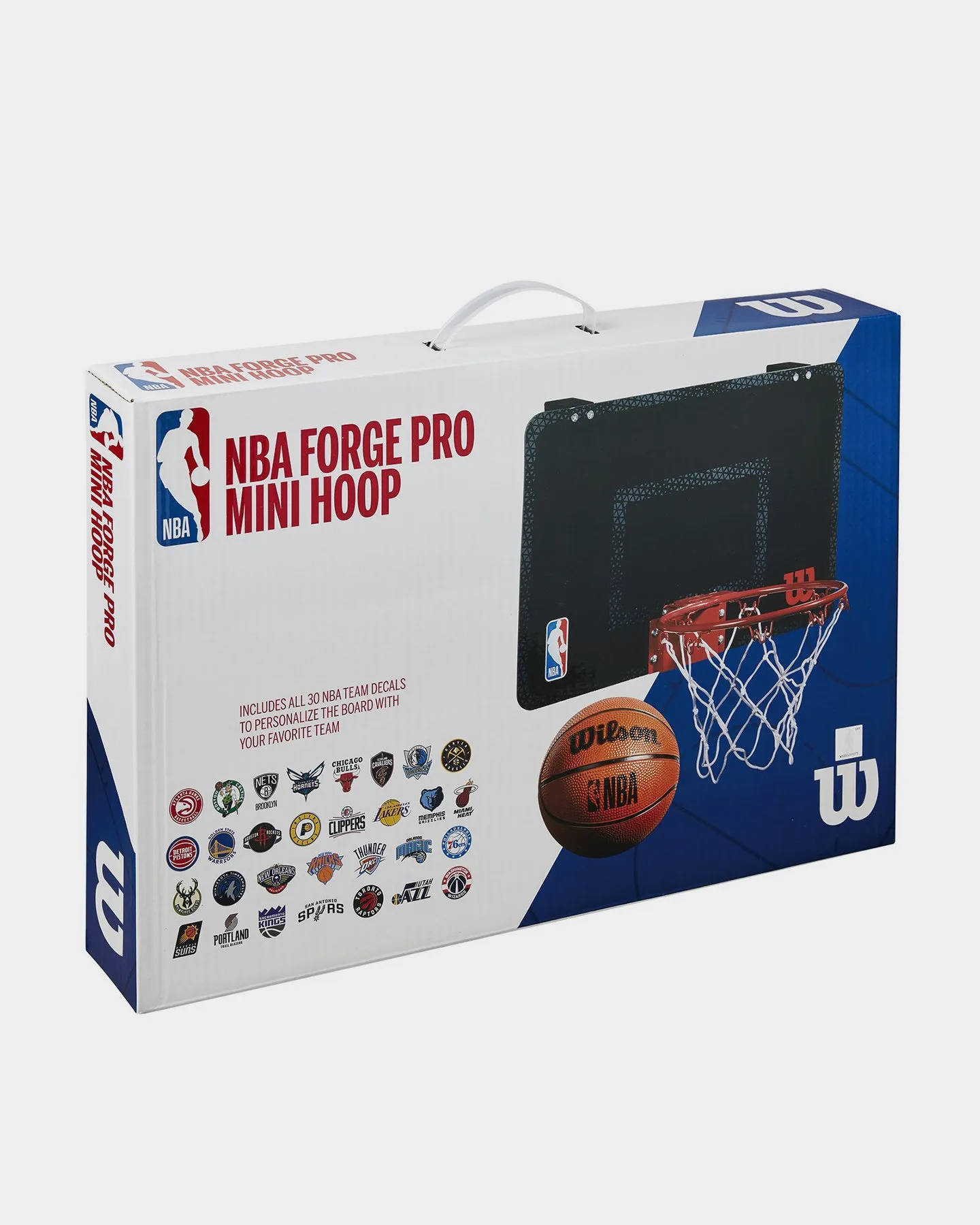 Wilson NBA Forge Acrylic Mini Hoop: Black Colour  30 NBA Team Stickers Multi-coloured