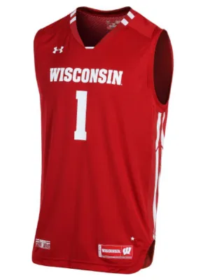 Wisconsin Badgers Under Armour Basketball Replica #1 Red Jersey