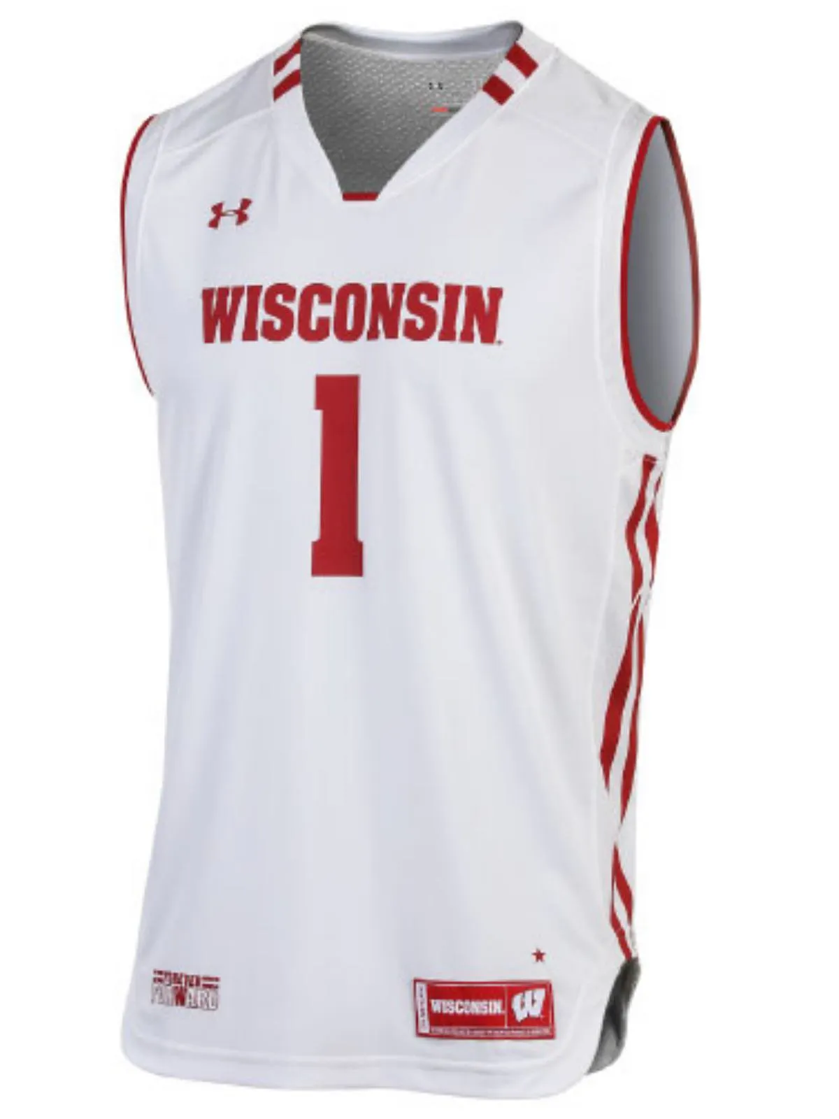 Wisconsin Badgers Under Armour Basketball Replica #1 White Jersey