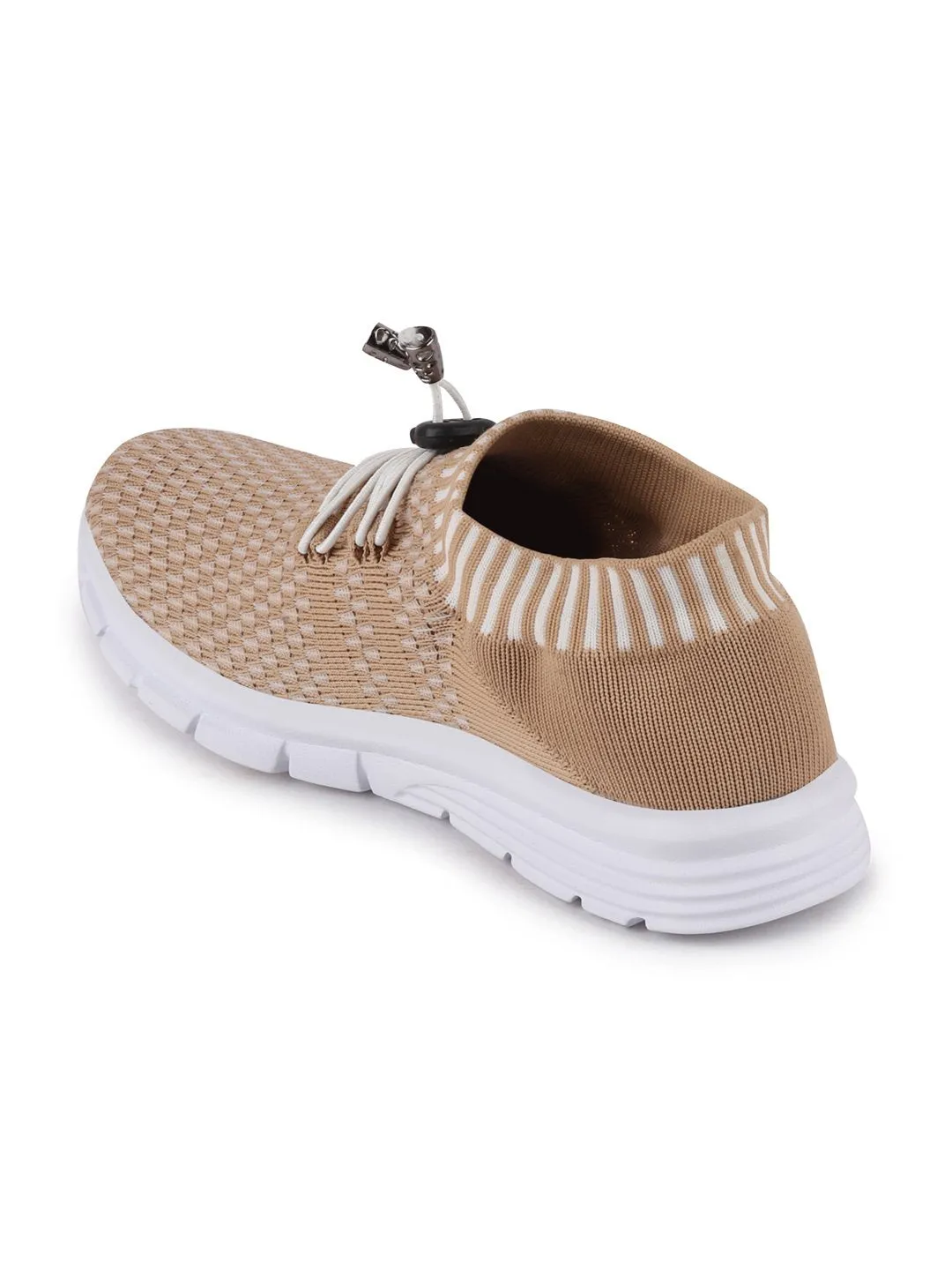 Women Beige Sports Lace-Up Outdoor Running Shoes