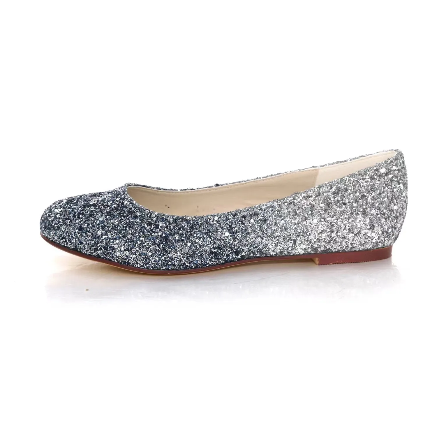 Women's Sparkling Glitter Flat Heel Flats With Sequin Wedding Shoes Bridal Shoes