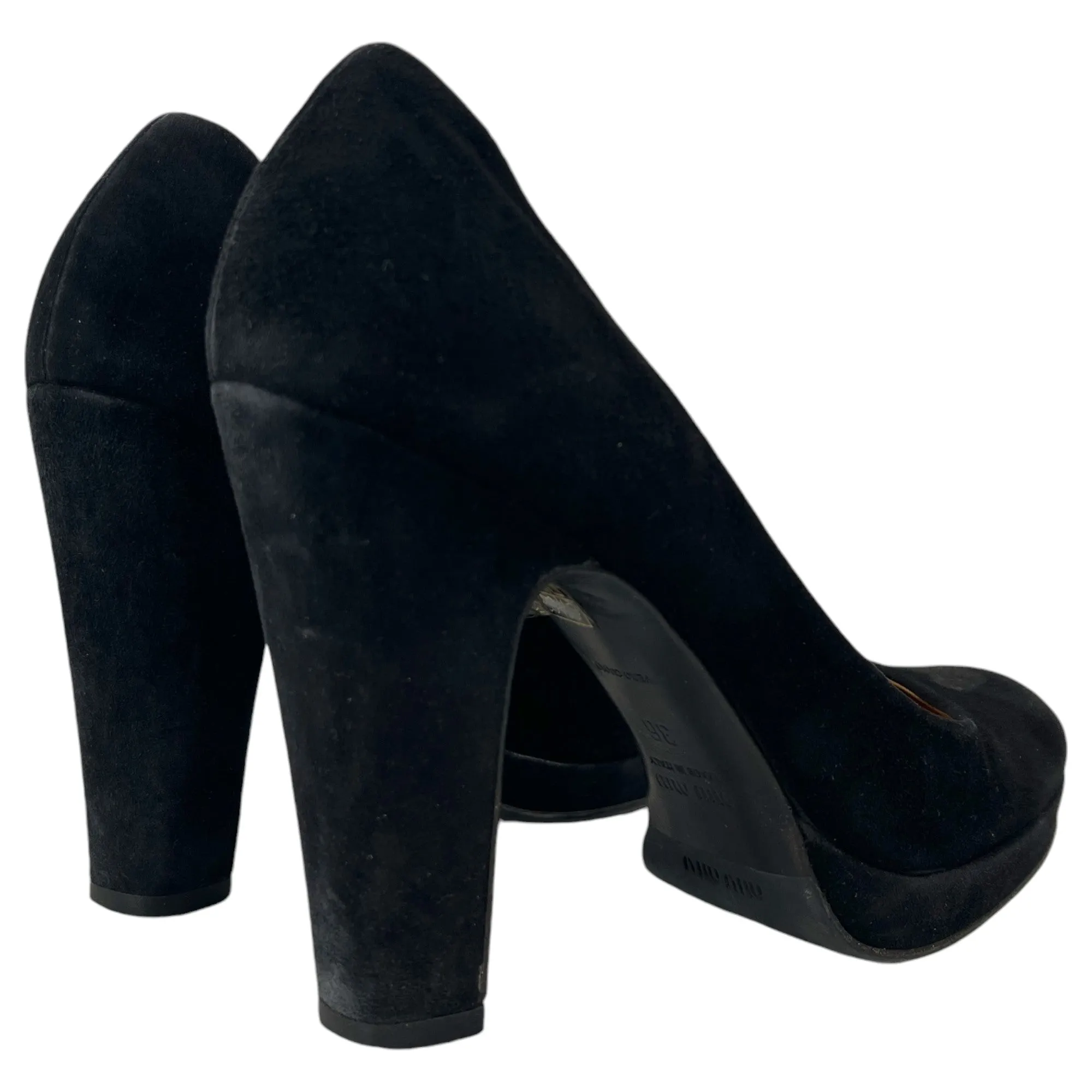 Women's Suede Heels Black Size EU 36 / UK 3