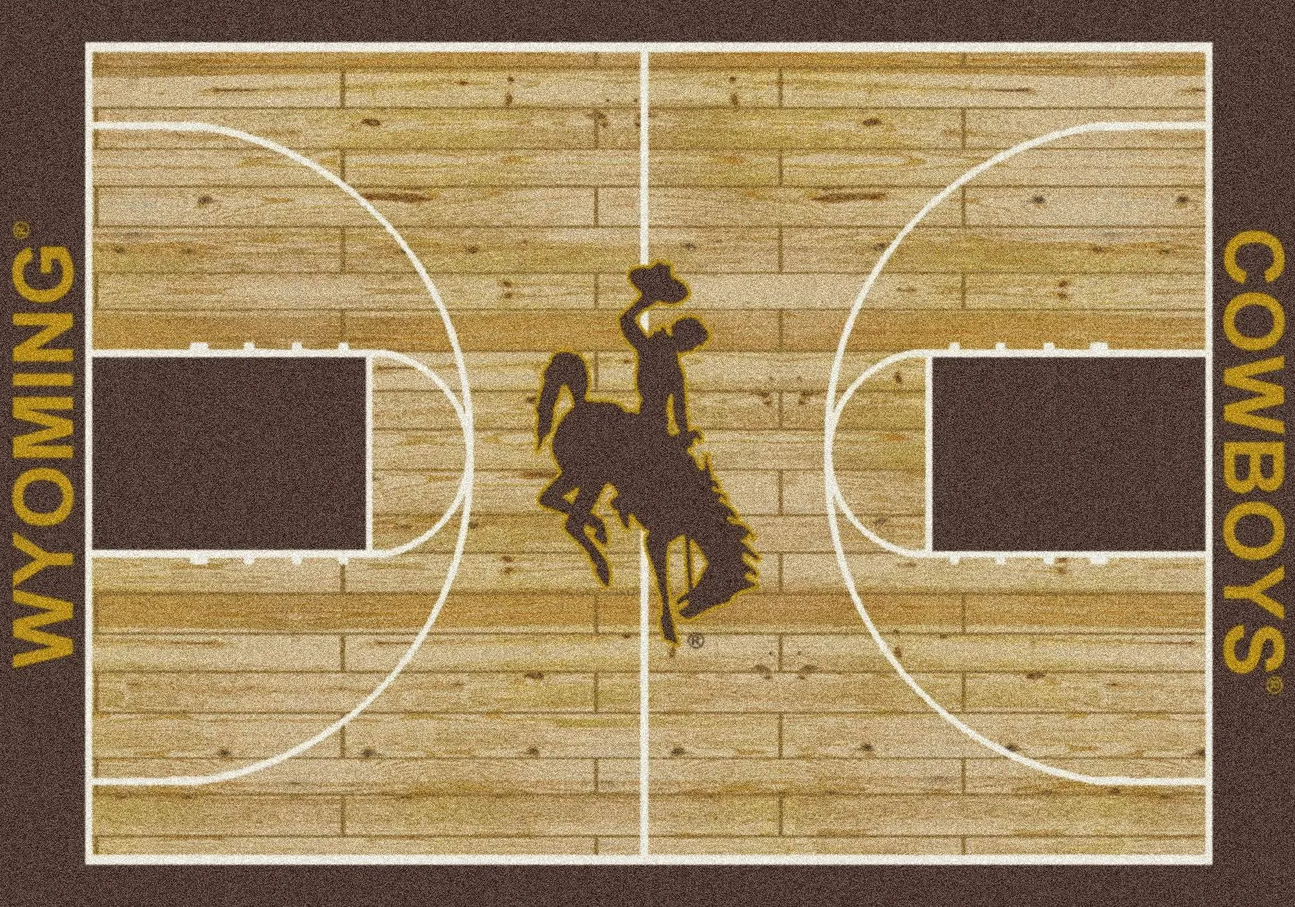 Wyoming Cowboys Milliken Basketball Home Court Novelty Area Rug